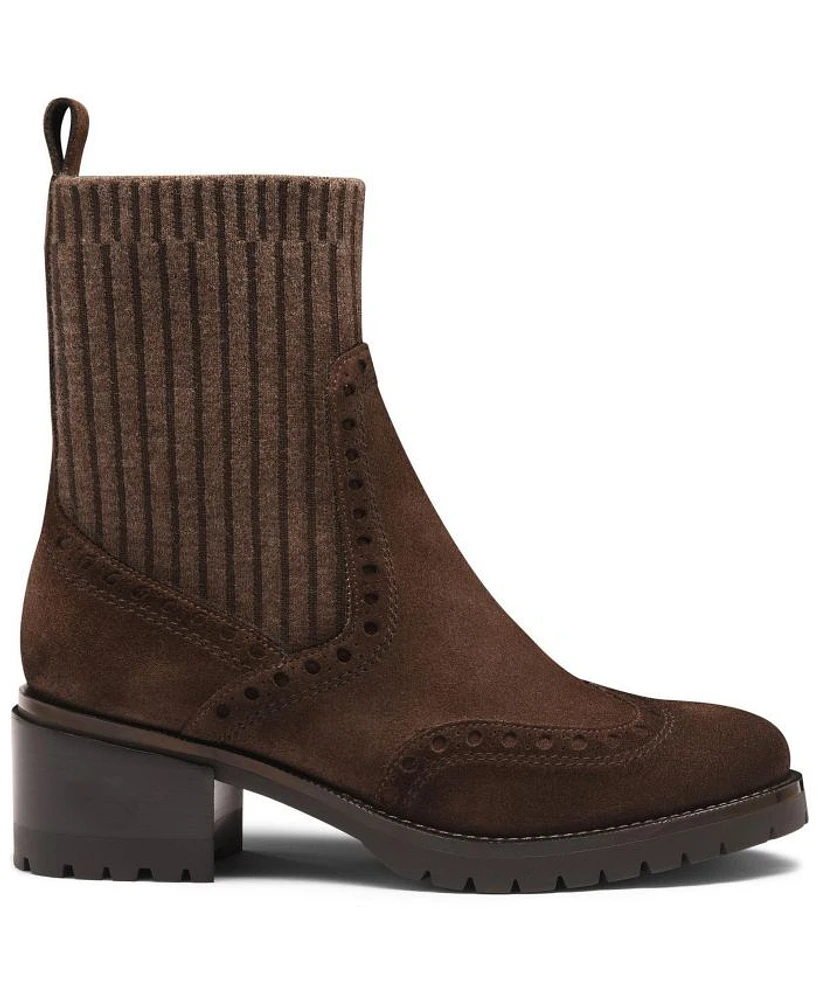 Women's Ferret Suede Low-Heel Ankle Bootie