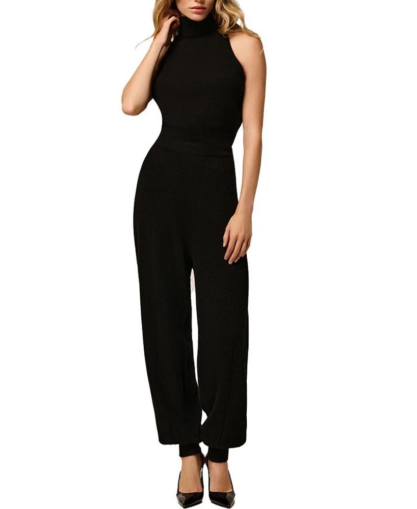 Cashmere Sleeveless Turtleneck Crop Top