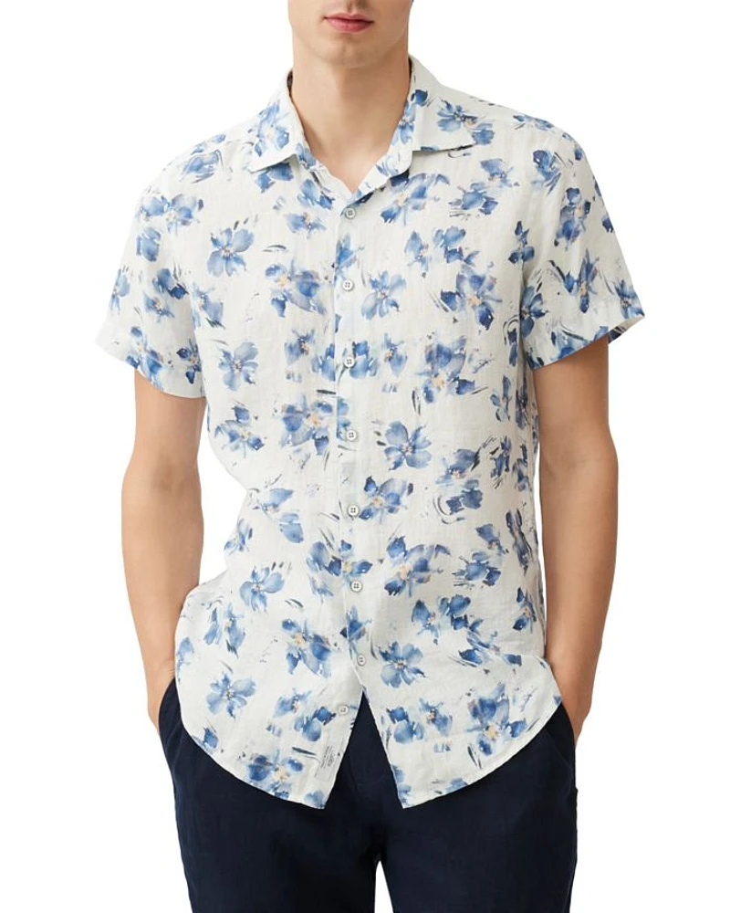 Portland Island Slim Fit Short Sleeve Linen Shirt