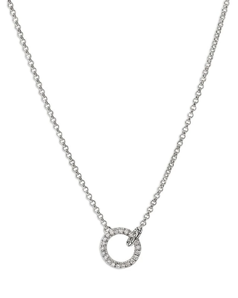 Sterling Silver JH Essentials Diamond Circle Pendant Necklace, 16-18"