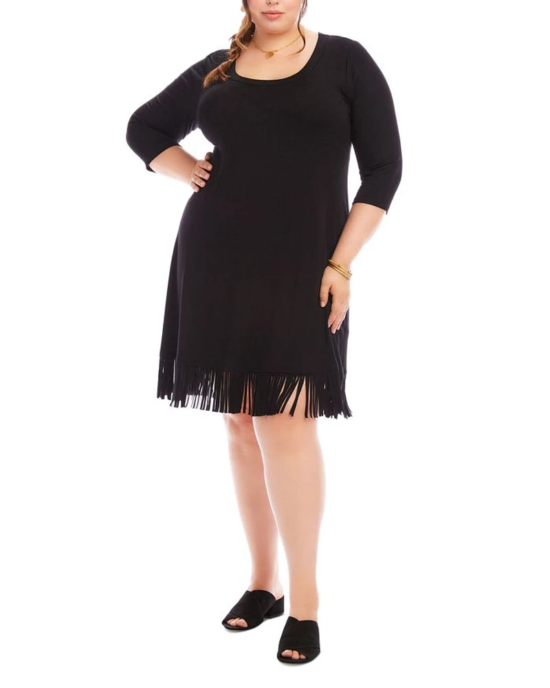 Plus Fringe Hem Dress