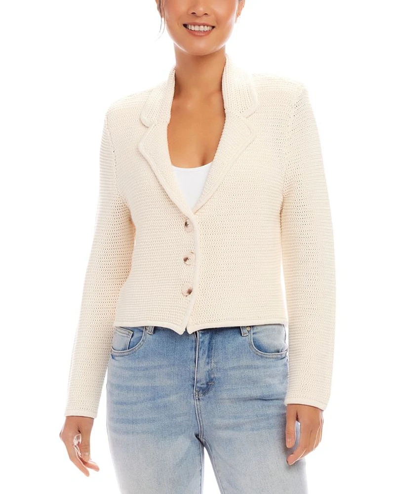Button Up Blazer Sweater