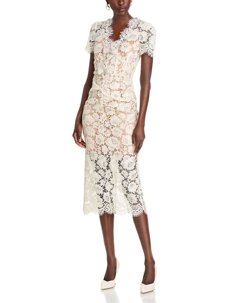 Fine Lace Embellished Midi Dress