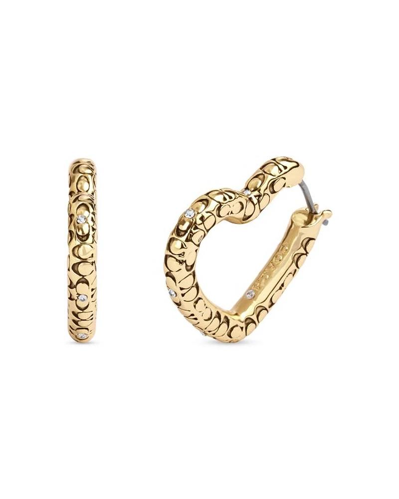 Signature Quilted Heart Hoop Earrings