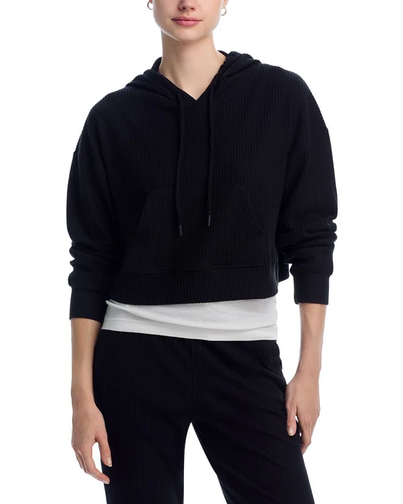Brushed Rib Crop Hoodie - Exclusive