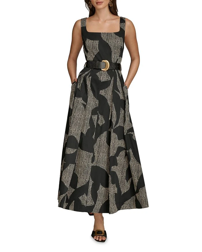 Printed Square Neck Maxi Dress