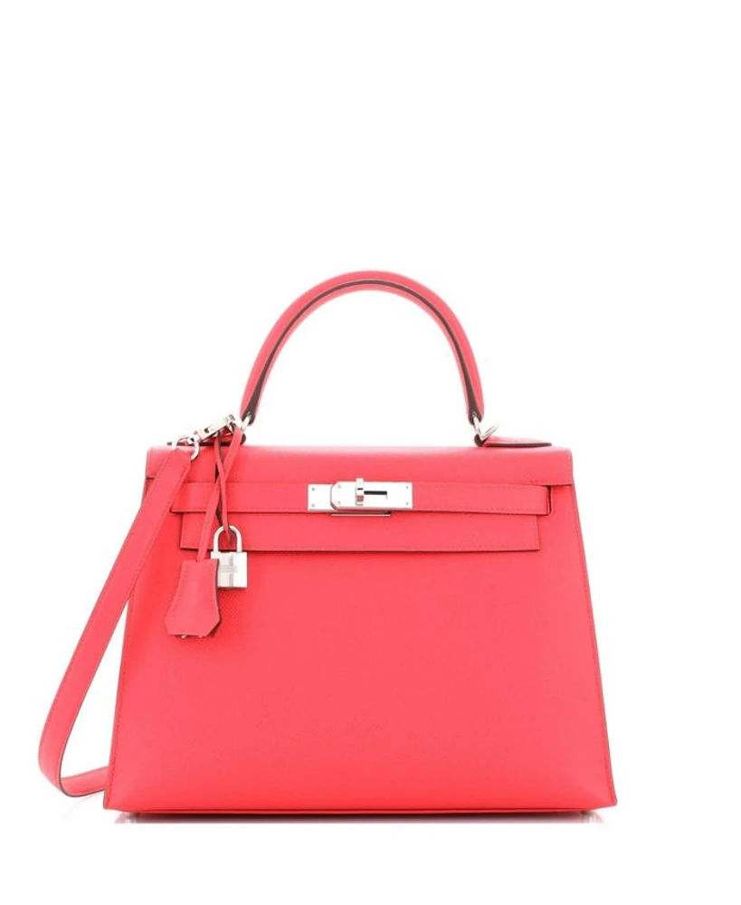 Kelly 28 Handbag Epsom with Palladium Hardware