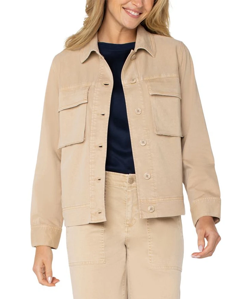 Button Front Cargo Jacket