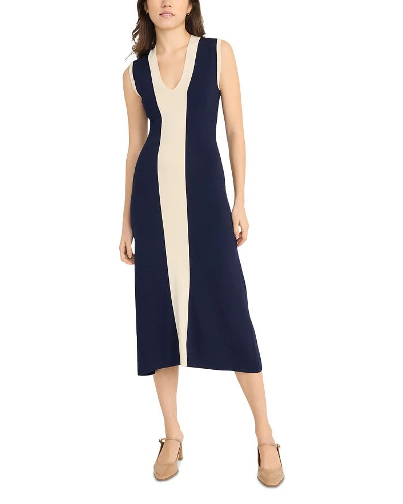 Contrast Stripe Midi Dress