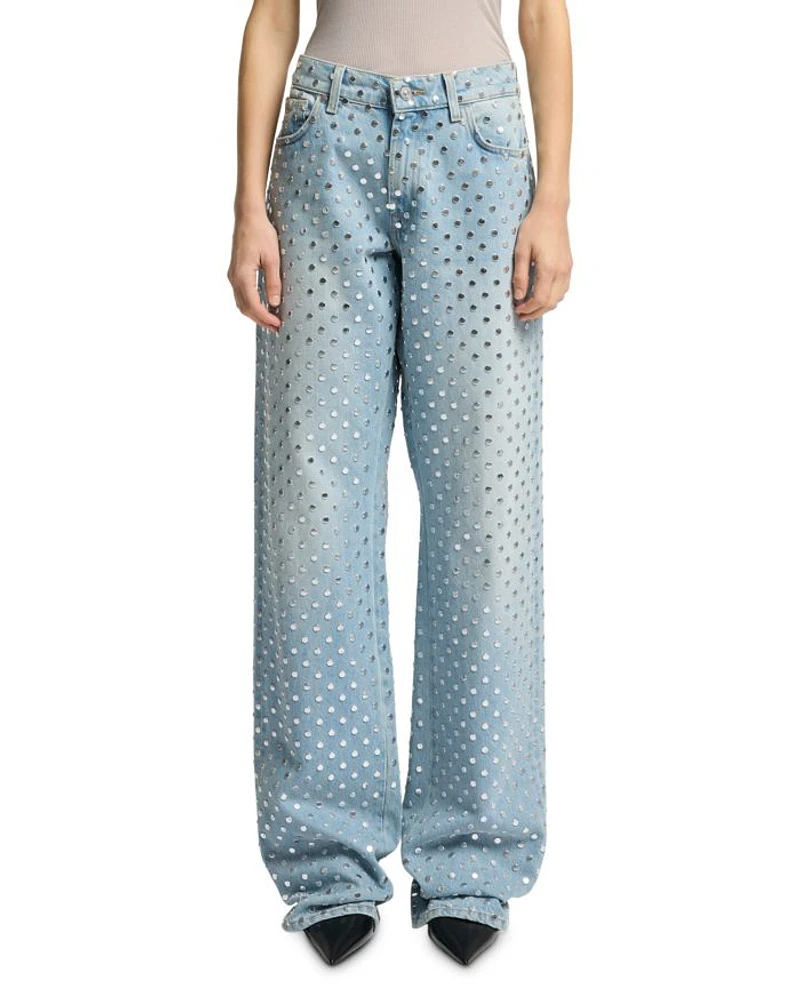 Straight Trouser High Rise Jeans Bleach