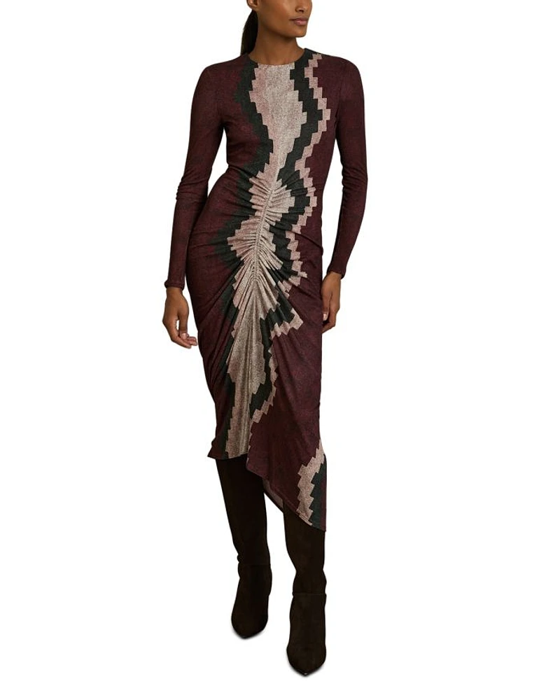 Georgia Printed Ruched Jersey Dress