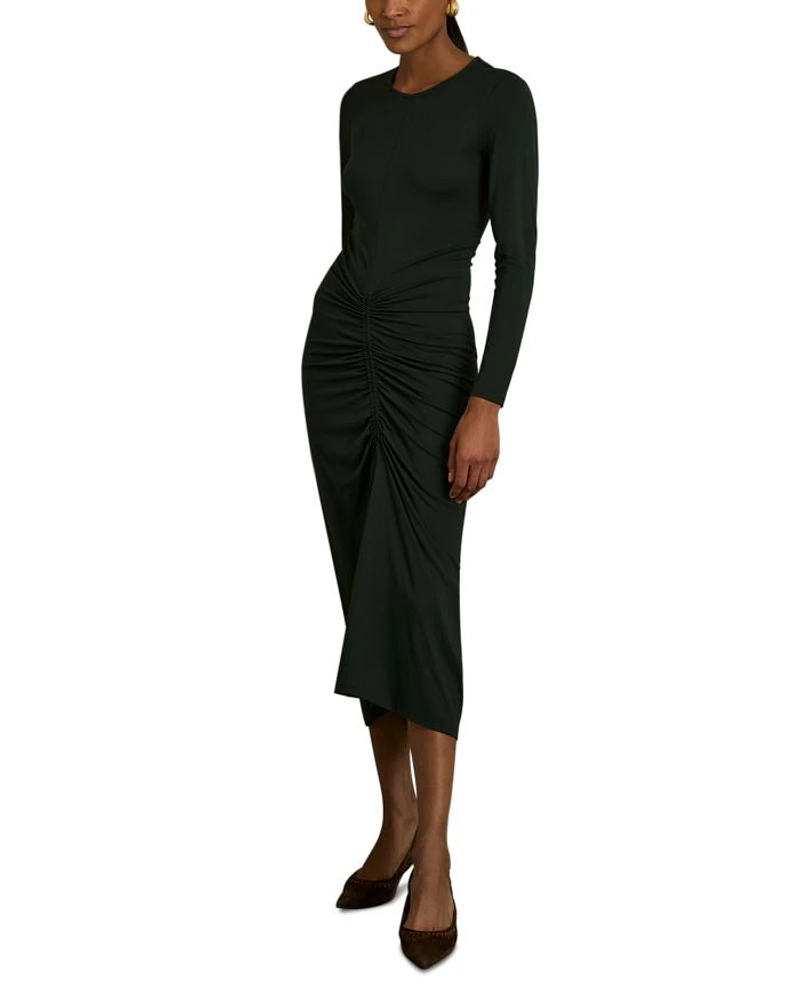 Ginny Plain Ruched Jersey Dress