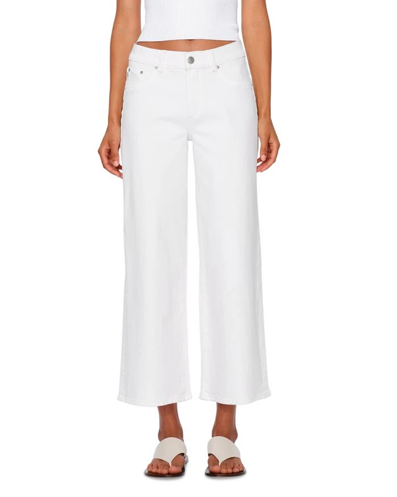 Hepburn Mid Rise Wide Leg Jeans White