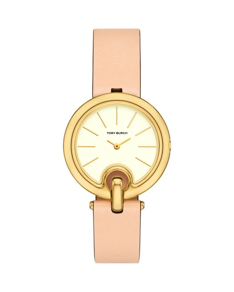The Pierced Two Hand Gold Tone Stainless Steel Watch, 36mm