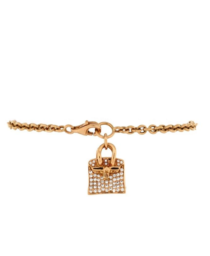Birkin Amulette Pendant Bracelet 18K Rose Gold and Diamonds