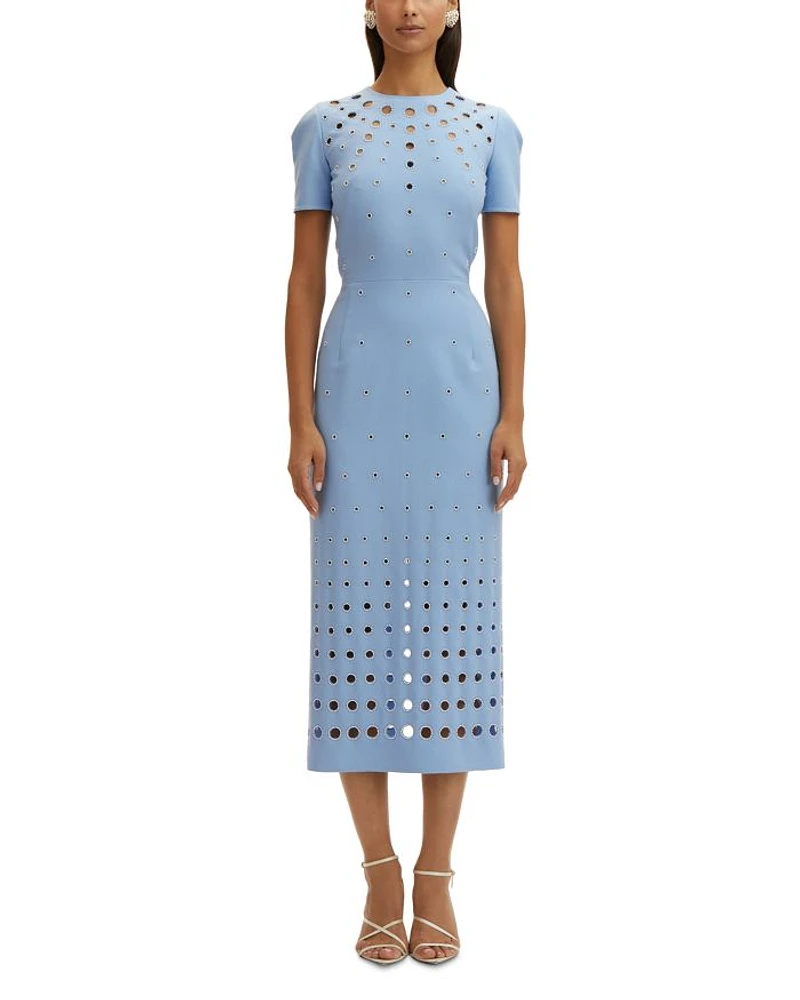 Faux Pearl Eyelet Dress