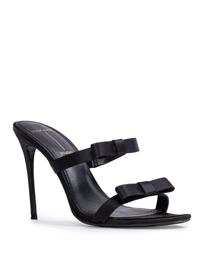 Women's Chic Satin High Heel Bow Sandals
