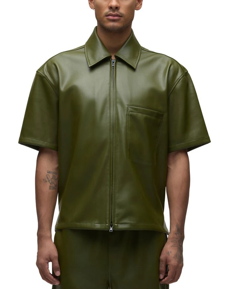 Short Sleeve Zip Front Shirt