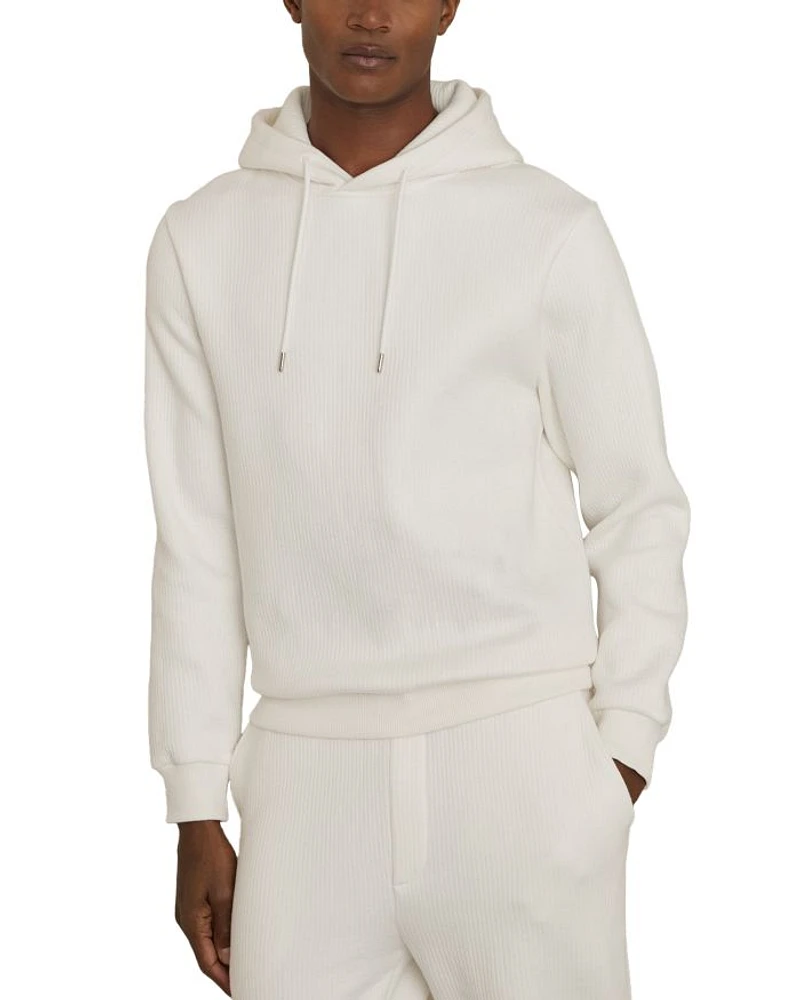 Arelo Regular Fit Ribbed Hoodie