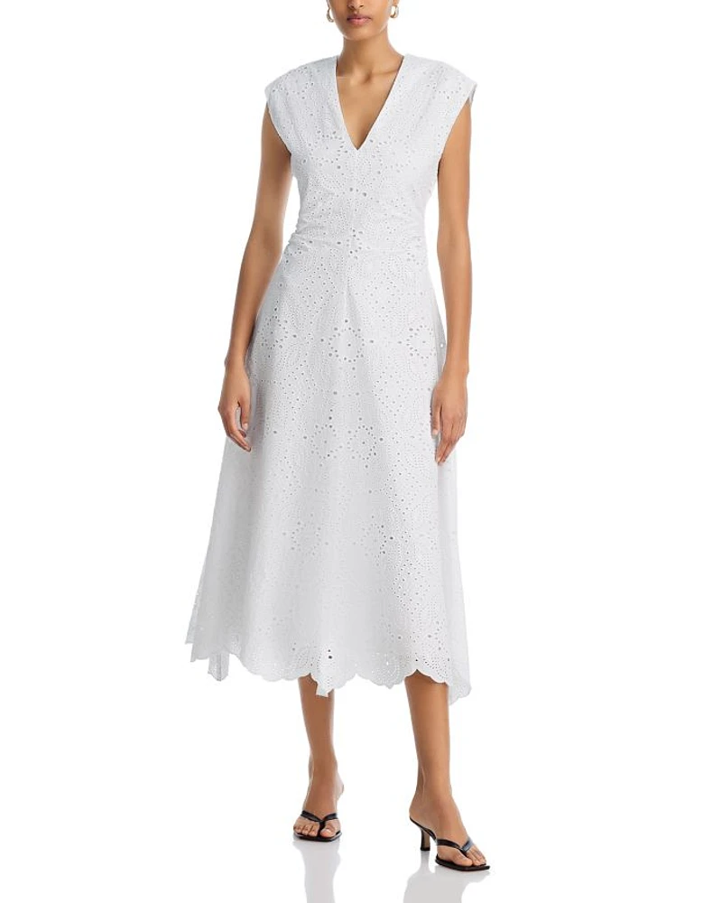 Aven Eyelet Midi Dress