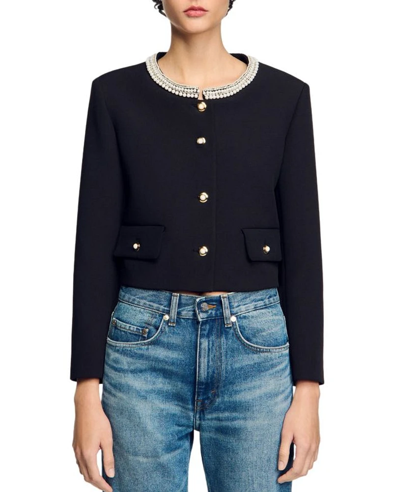 Beaded Collar Jacket