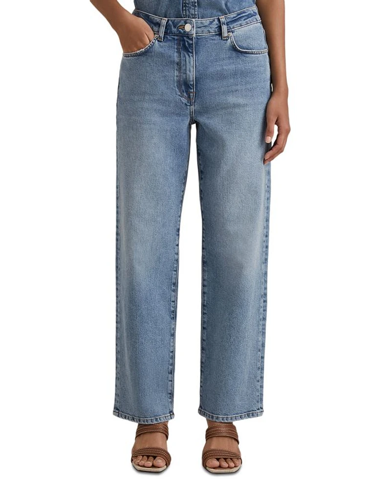 Selin Mid Rise Straight Leg Jeans Light Blue