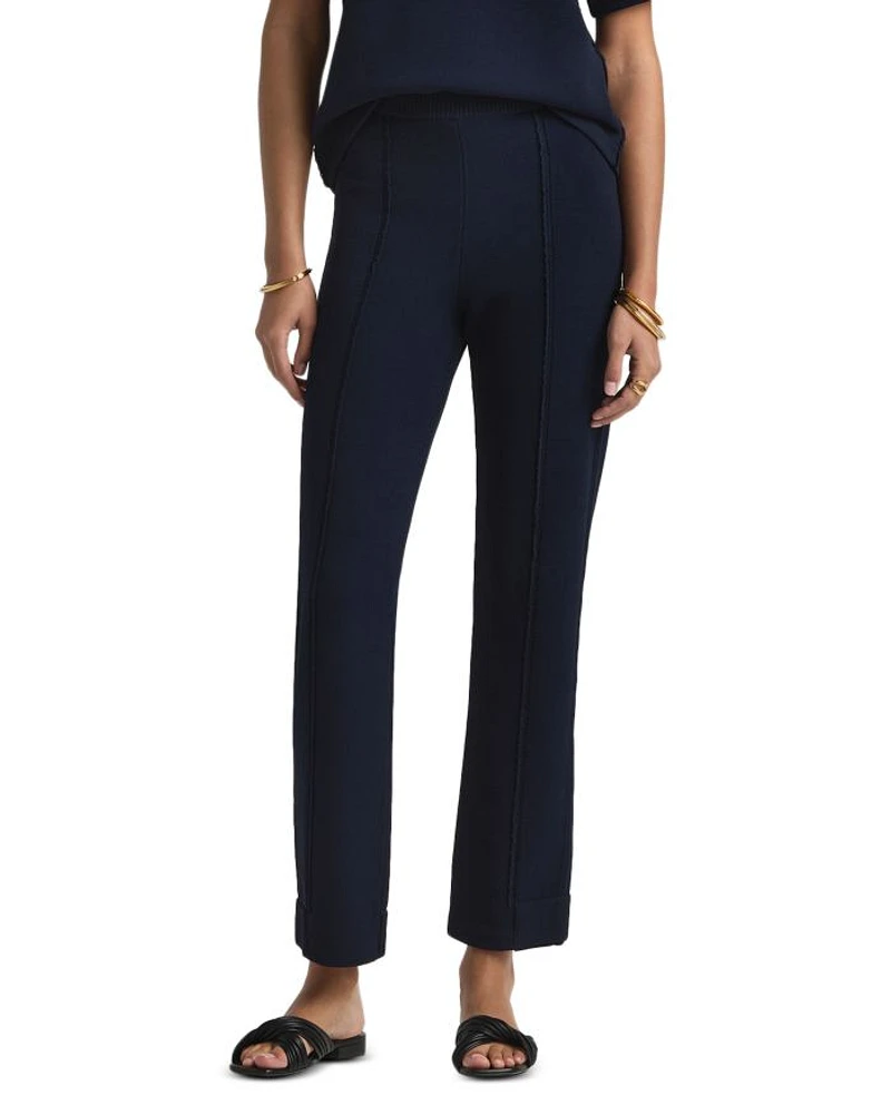 Mixed Gauge Rib Knit Pants