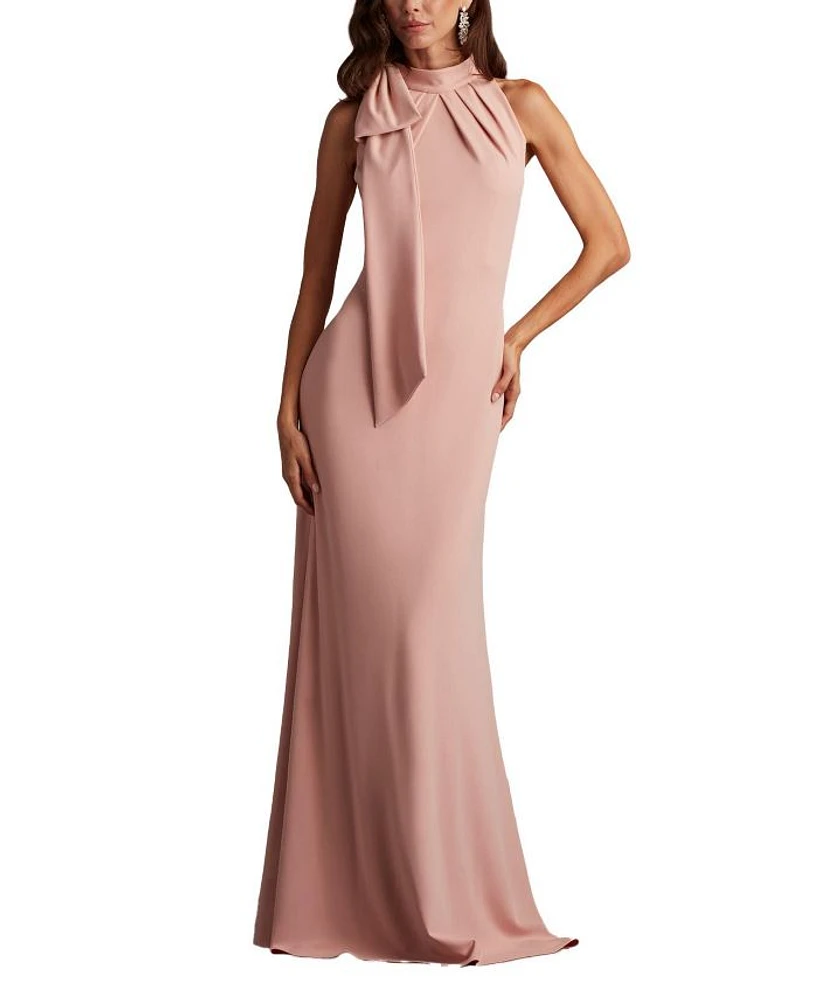 Sims Shoulder Bow Halter Gown