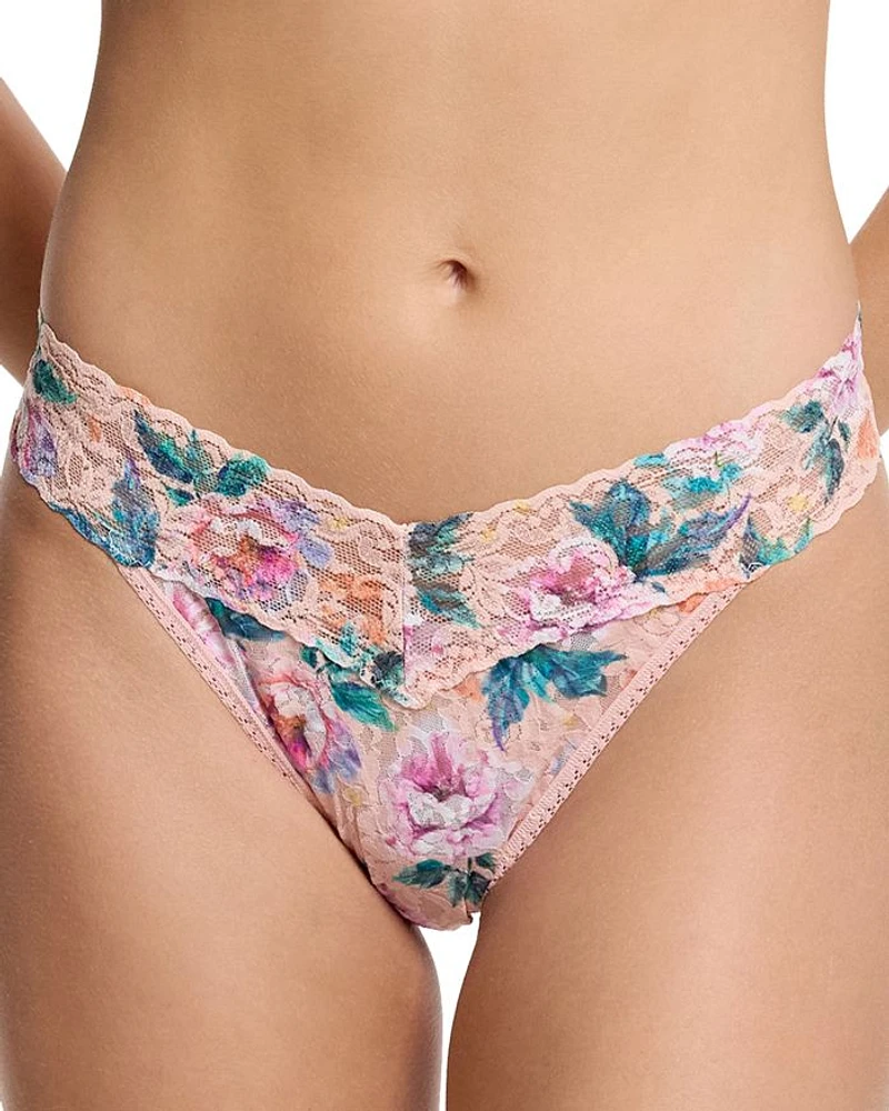 Printed Signature Lace Original Rise Thong