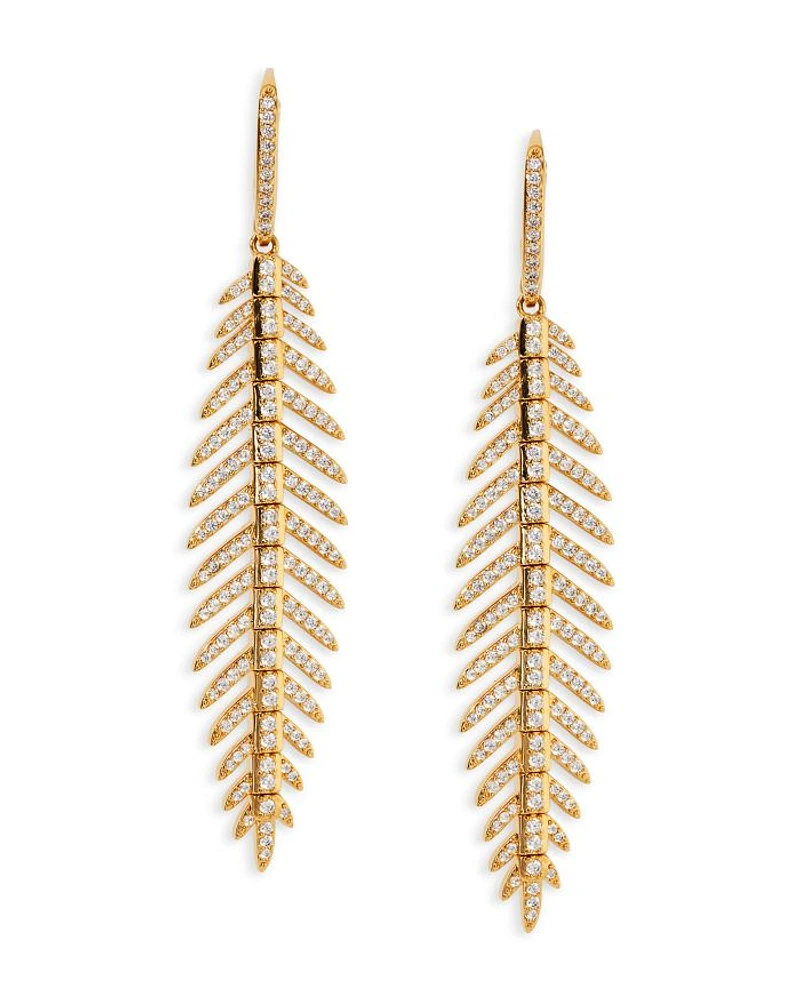 Palm Springs Pavé Leaf Drop Earrings