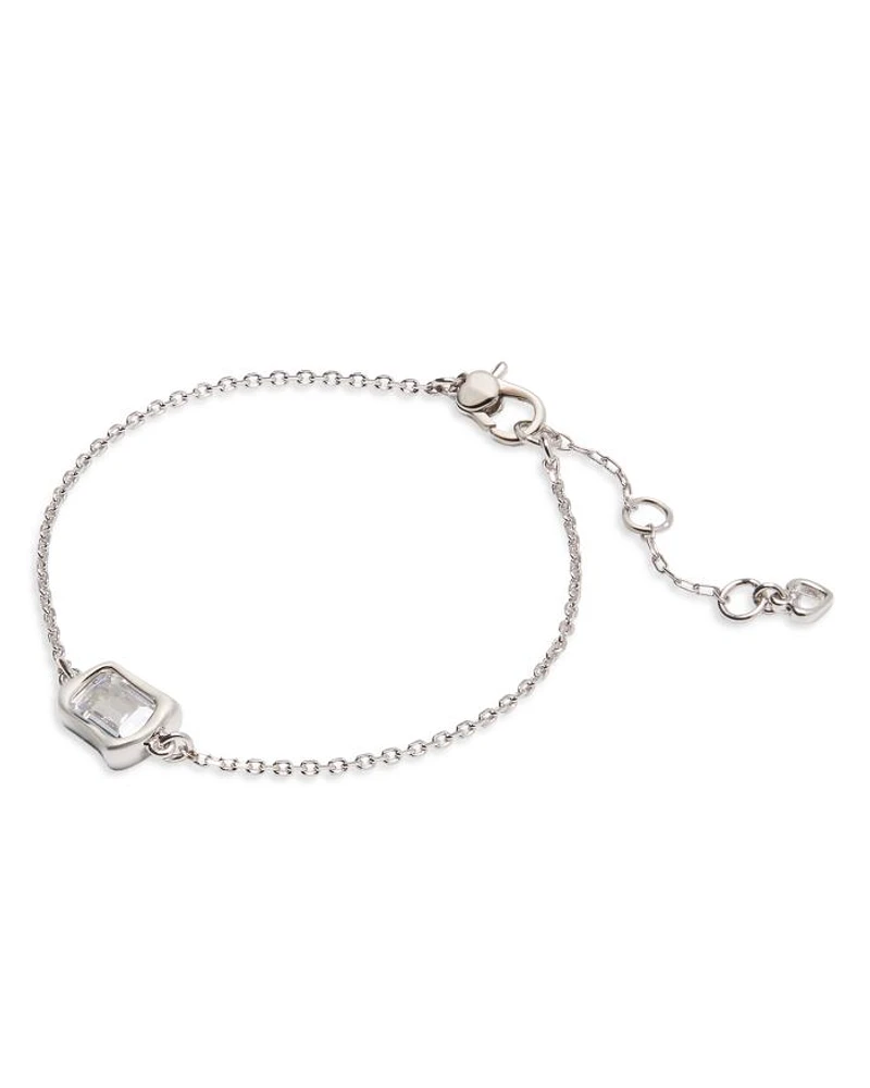 Molten Clear Glass Solitaire Chain Link Bracelet