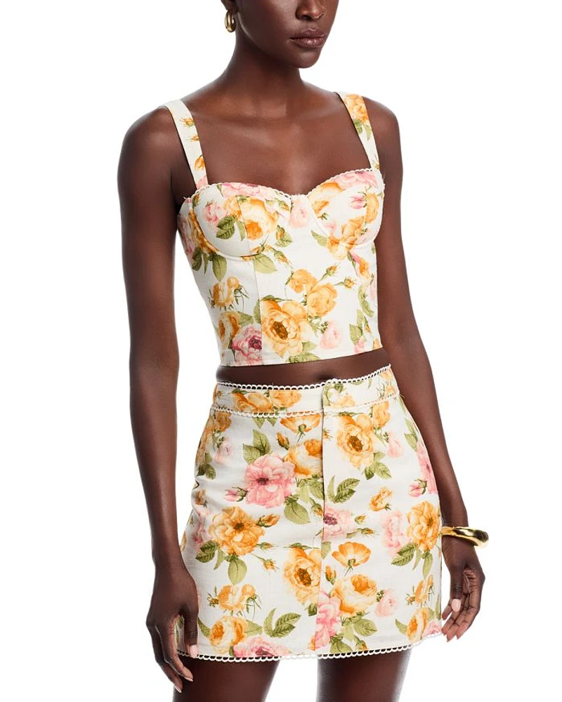 Floral Print Bustier Top - Exclusive