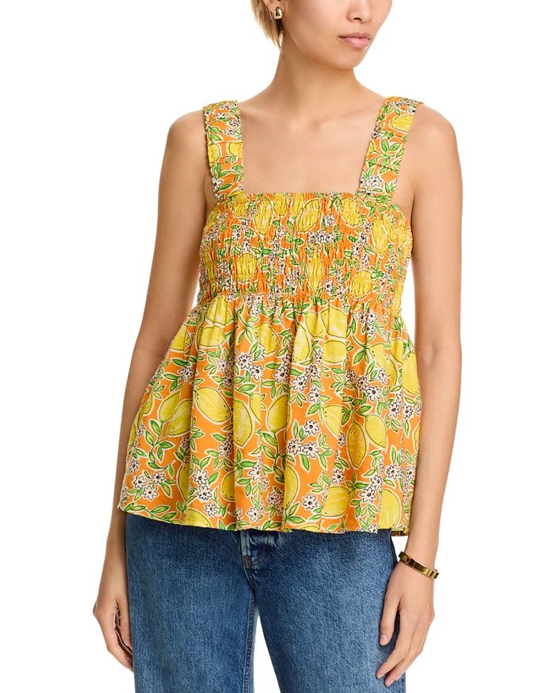 Smocked Lemon Tank Top - Exclusive