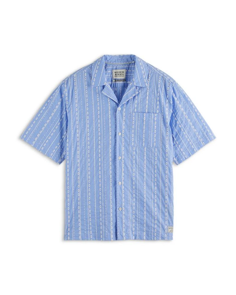 Embroidered Relaxed Fit Striped Shirt