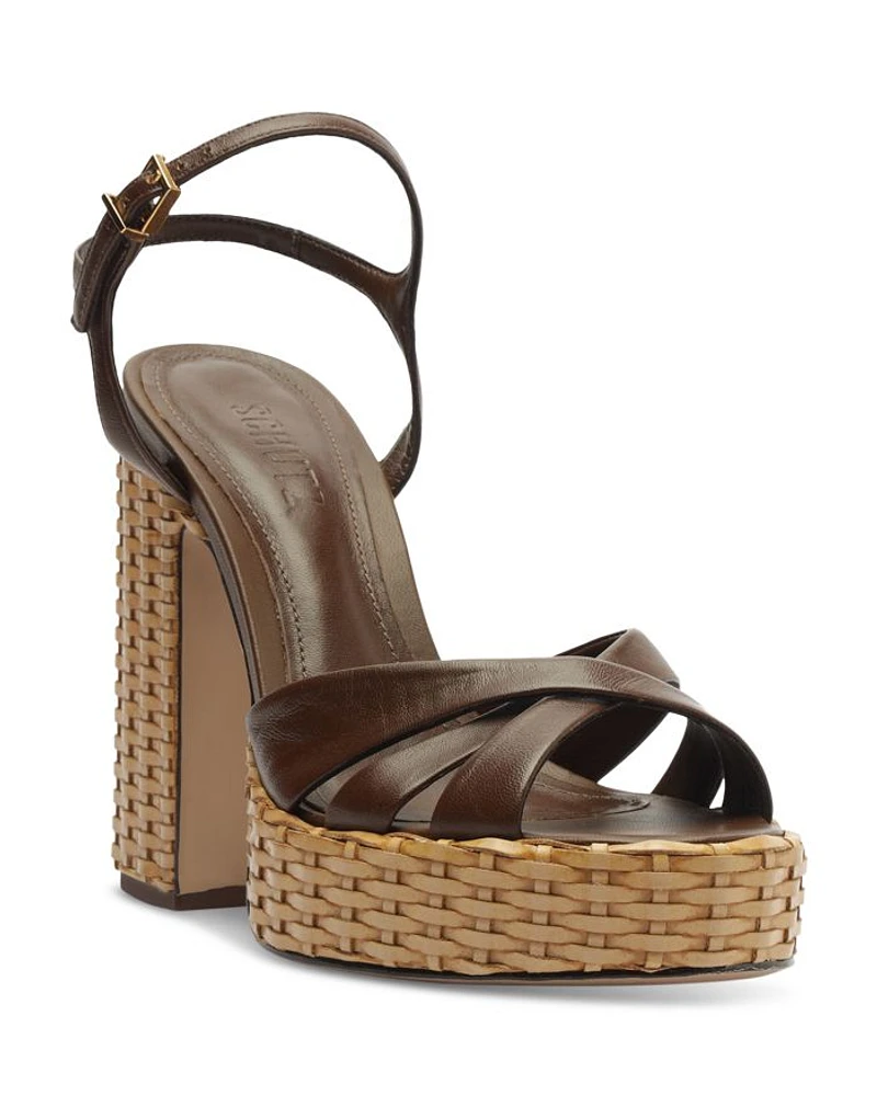 Women's Keefa Straw High Heel Platform Sandals