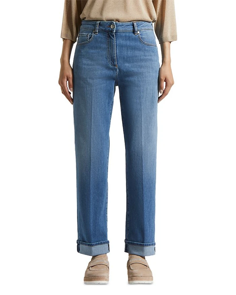Mid Rise Denim Trousers Space Blue