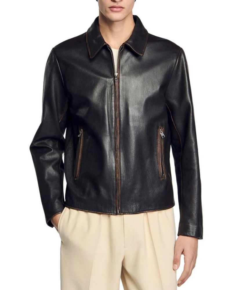 Distressed Leather Jacket