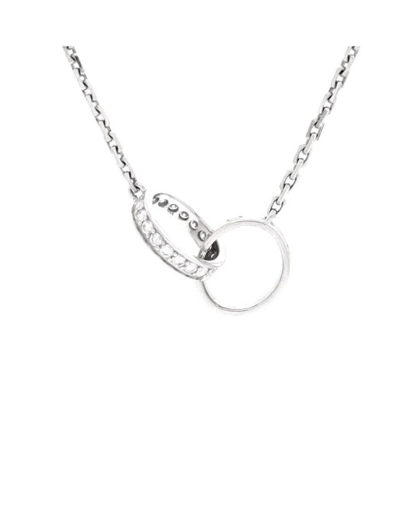 Love Interlocking Necklace 18K White Gold and Diamonds