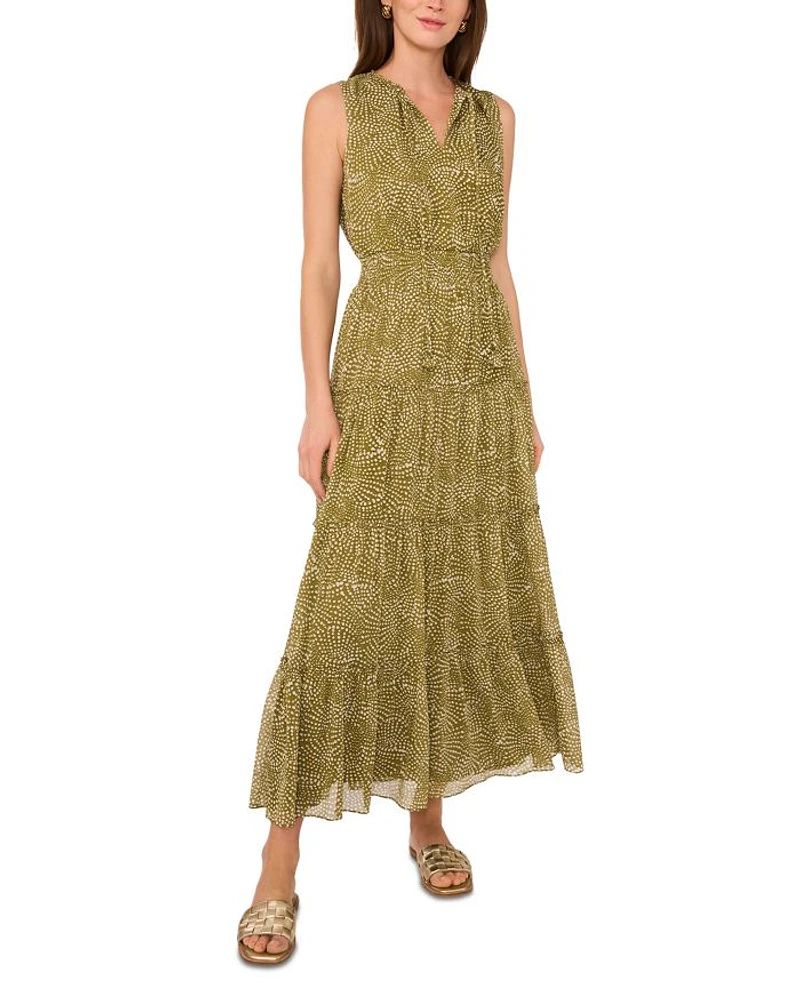 Tie Neck Tiered Dress