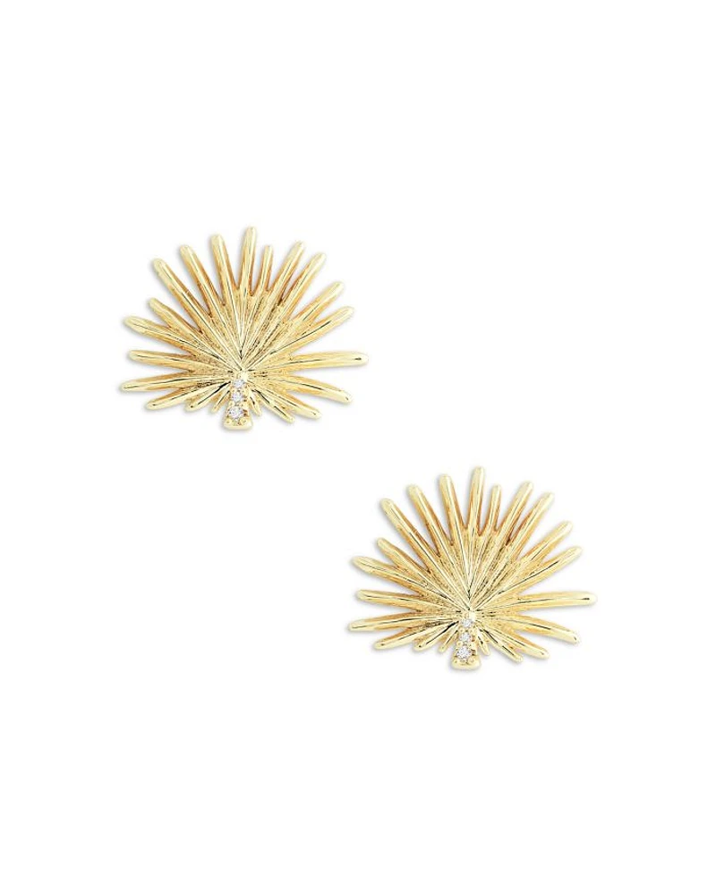 Pavé Palm Stud Earrings