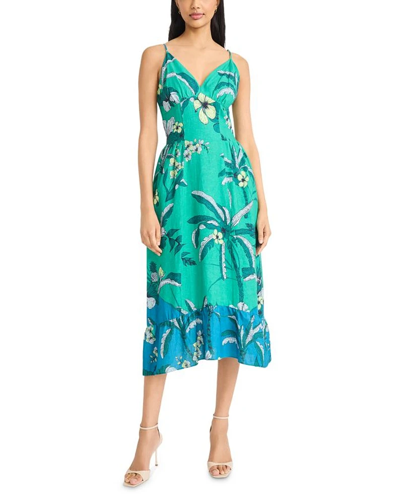 V Neck Midi Dress