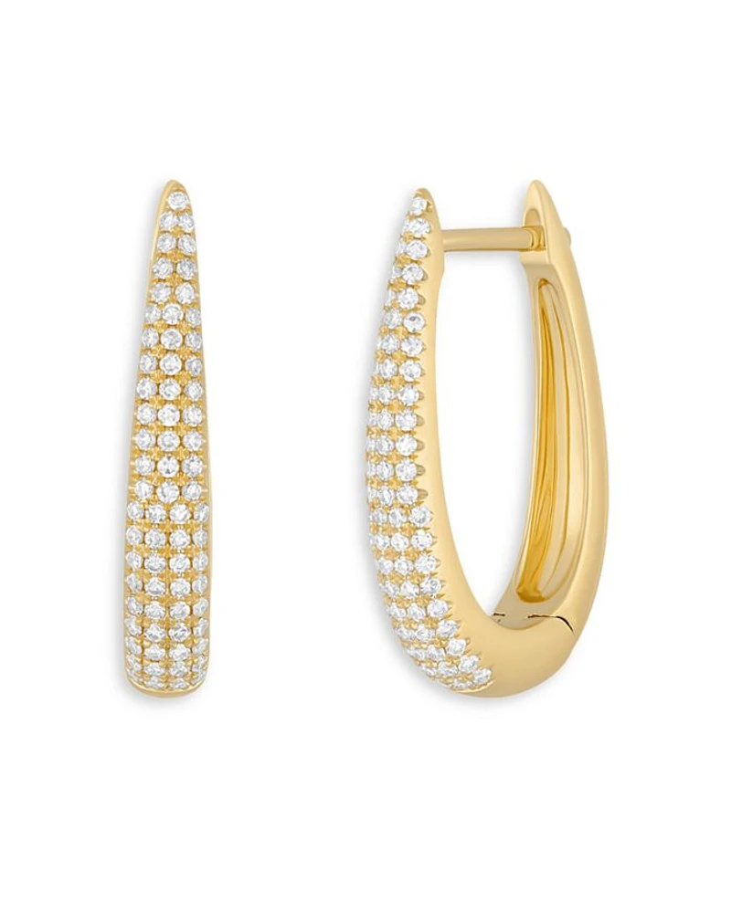 14K Yellow Gold Diamond Maeve Hoop Earrings