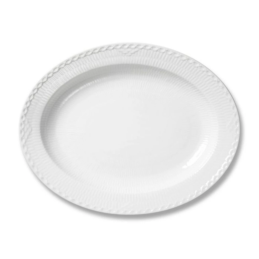 White Half Lace Platter