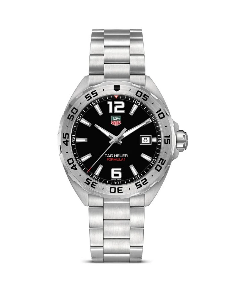 Formula 1 Quartz Men's Black Steel Watch, 41mm