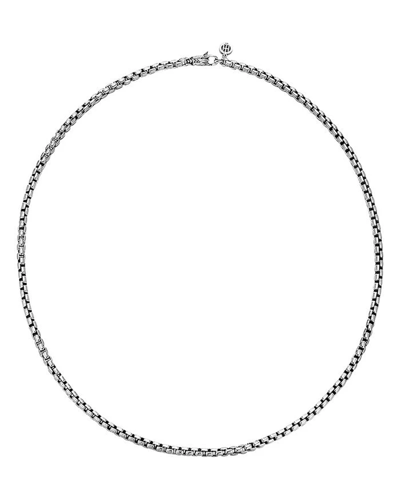 Sterling Silver Classic Chain Woven Box Chain Necklace, 24"