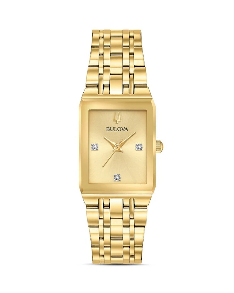 Futuro Quadra Gold-Tone Link Bracelet Watch, 20mm x 32mm