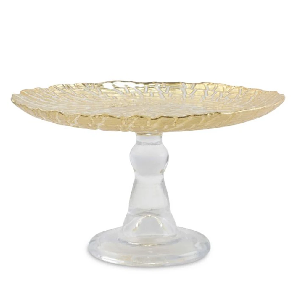 Rufolo Glass Gold Crocodile Small Cake Stand
