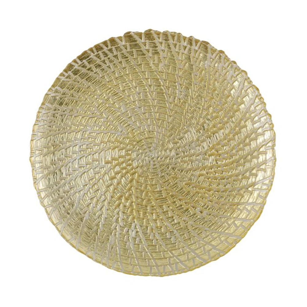 Rufolo Glass Gold Crocodile Service Plate/Charger