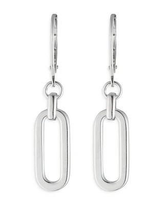 Oval Link Drop Earrings in Sterling Silver
