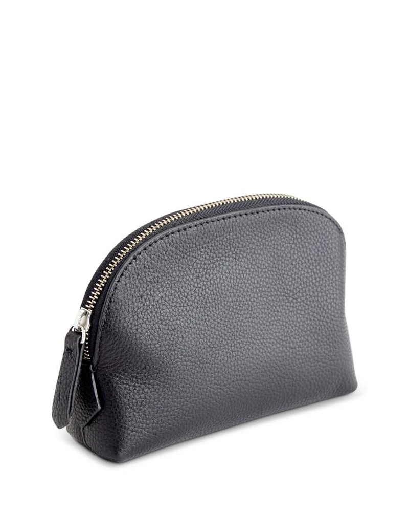 Pebbled Leather Compact Cosmetic Case